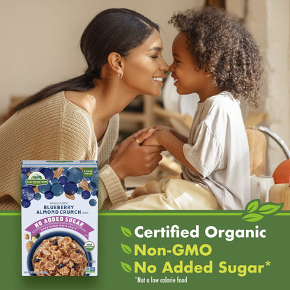 Cascadian Farm Organic Blueberry Almond Crunch Breakfast Cereal, No Added Sugar, 34 oz