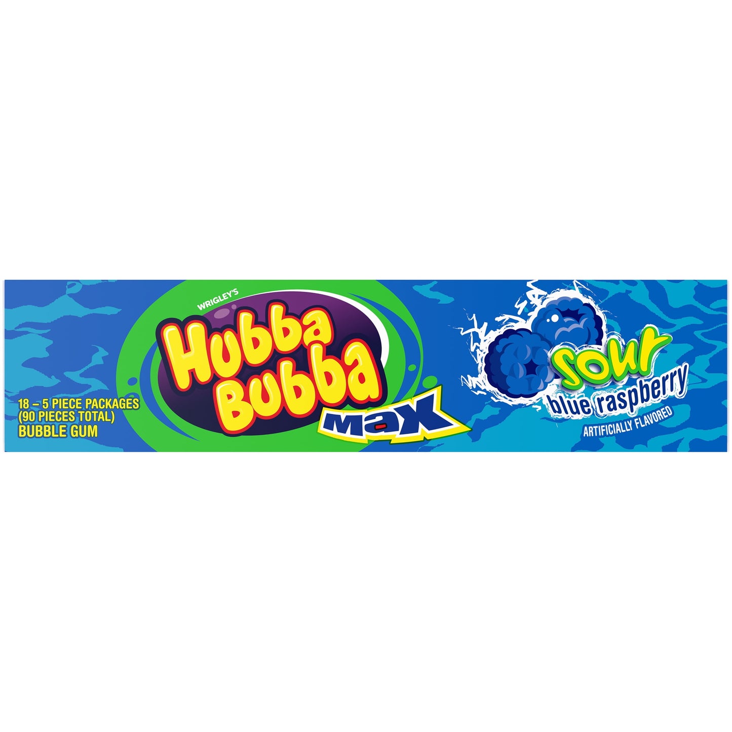 Hubba Bubba Sour Blue Raspberry Max Bubble Gum, 90 Pieces Box