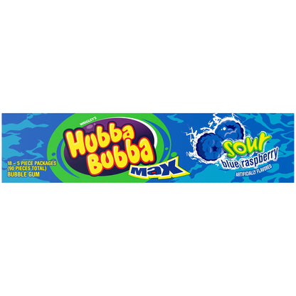 Hubba Bubba Sour Blue Raspberry Max Bubble Gum, 90 Pieces Box