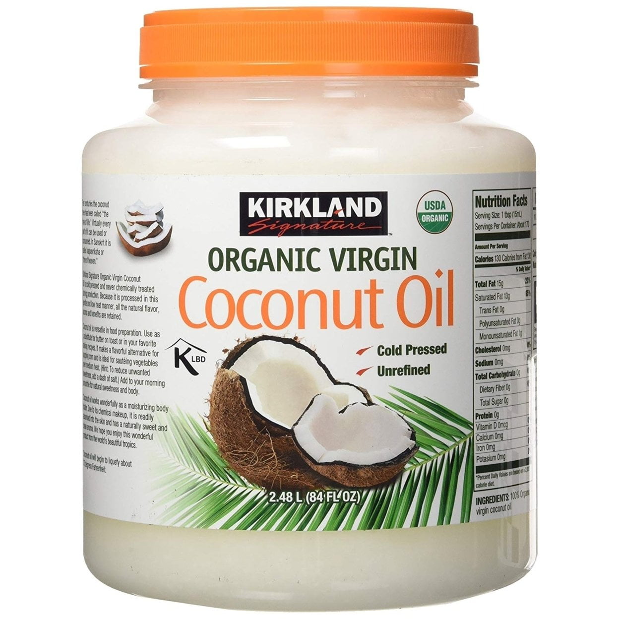 Kirkland Signature Organic Virgin Coconut Oil 84 Fluid Ounce