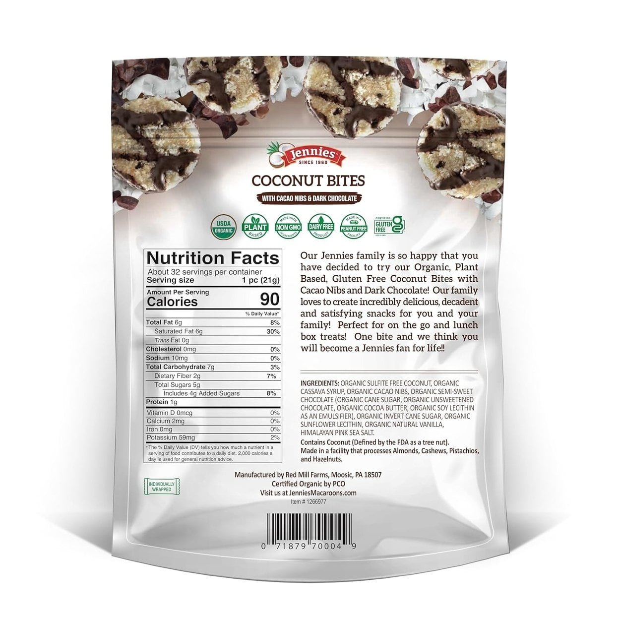 Jennies Organic Coconut Cacao Bite 24 Ounce