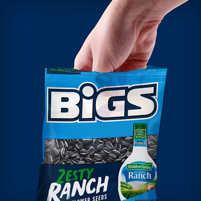 BIGS Sunflower Seeds, Keto Friendly 5.35 oz Bags Pack of 2 Zesty Ranch