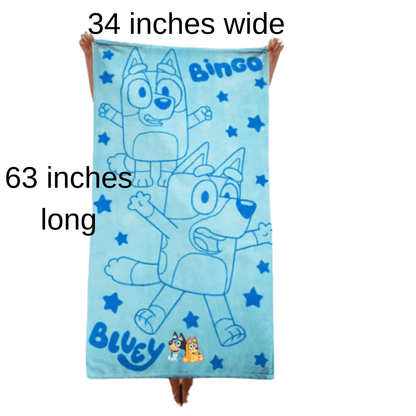Bluey Beach Oversized 100% Cotton Towel with Embroidered 1 Count