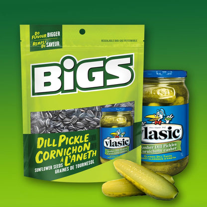 BIGS Sunflower Seeds, Keto Friendly 5.35 oz Bags (Pack of 2) (Vlasic Dill Pickle)