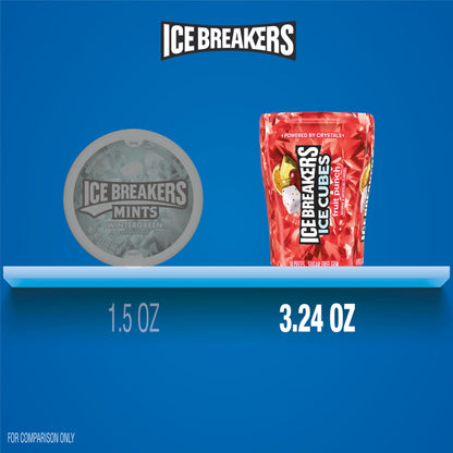 ICE BREAKERS Ice Cubes Fruit Punch Sugar Free Chewing Gum Bottles, 3.24 oz (6 Count, 40 Pieces)
