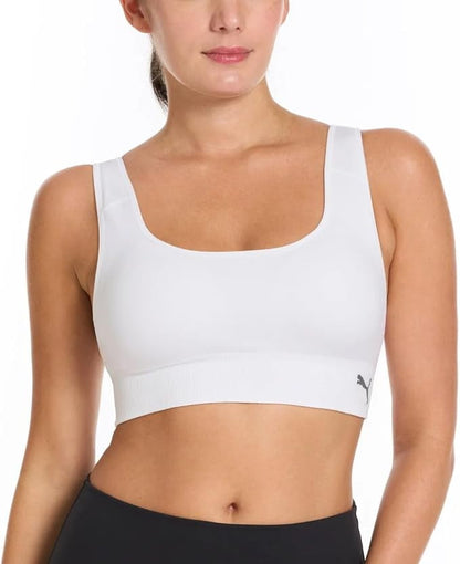 PUMA Women's Seamless Sports Bra White/Purple XL