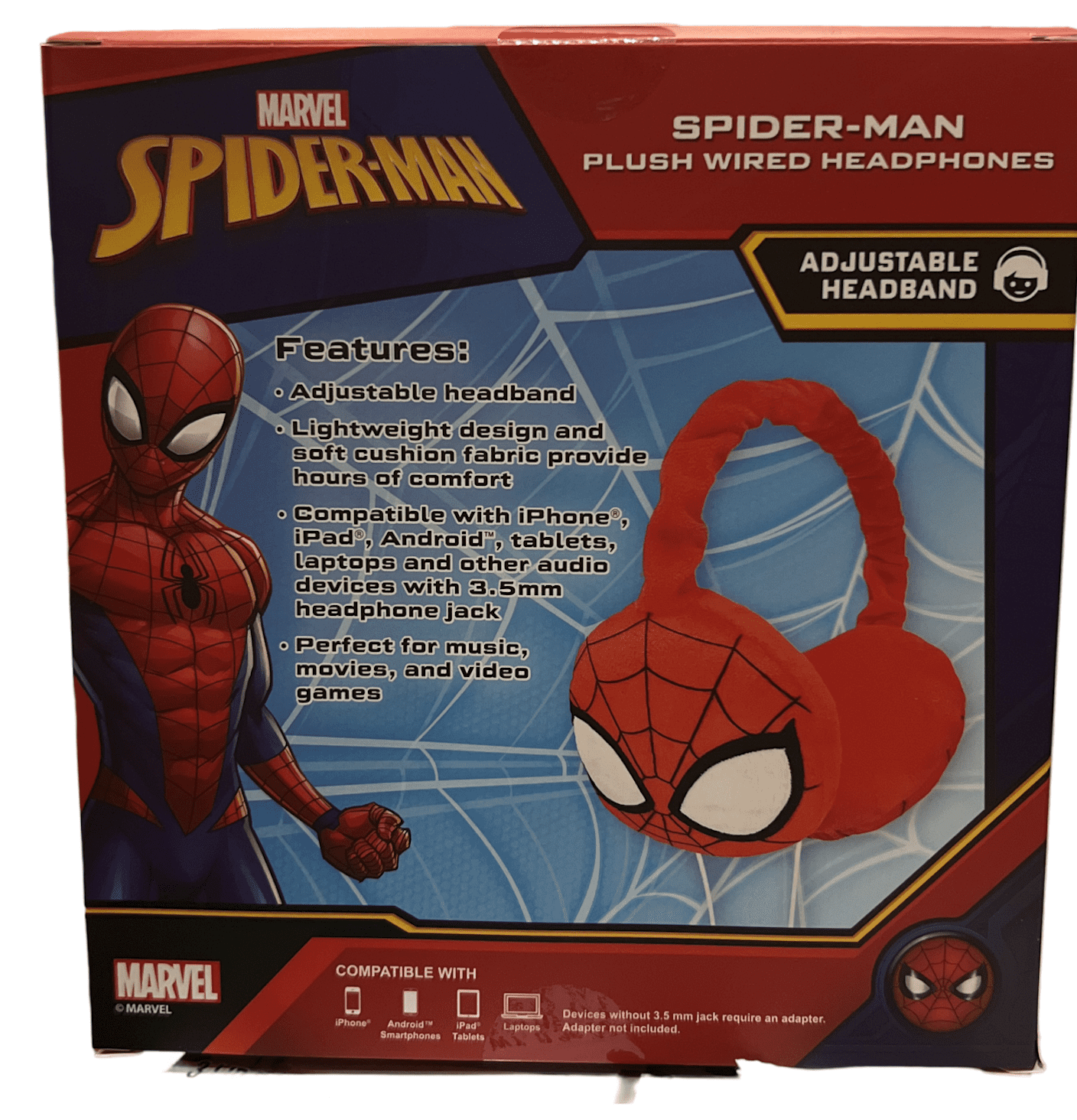 Marvel Spider-man Plush Wired Headphones