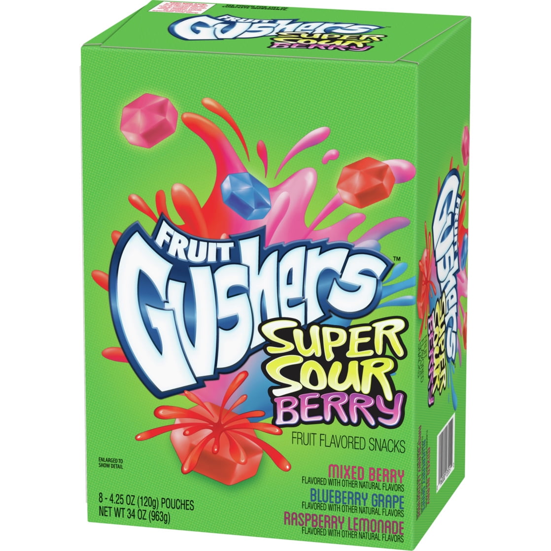 Gushers Super Sour Berry Fruit Flavored Snacks 8 Count