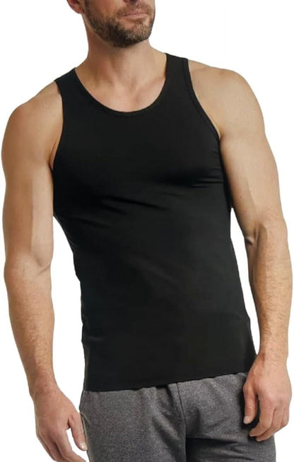 32 Degrees Mens Comfort Mesh Tank Top, 3 Pack (Black, Medium)