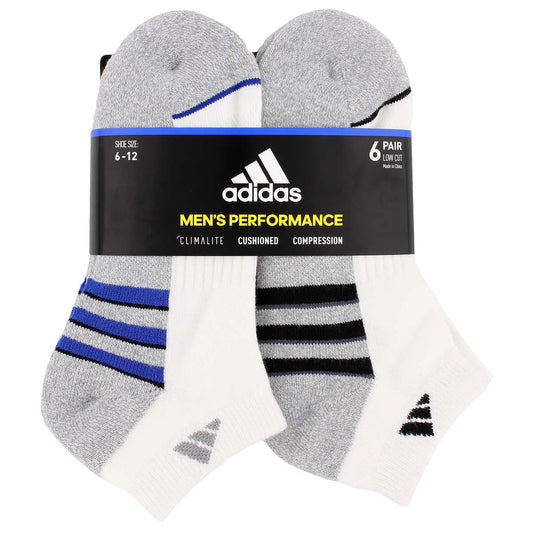 Adidas Men's Low Cut Sock with Climalite 6-Pair White - Regular