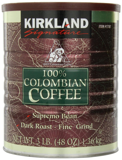 Signature 100% Colombian Coffee Supremo Bean Dark Roast-Fine Grind, 3 Pound : Ground Coffee