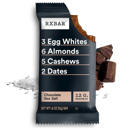 RXBAR Protein Bars Gluten-Free, Chocolate Sea Salt, 12 Count