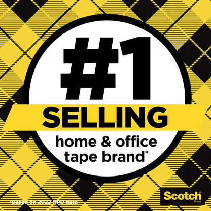 Scotch Double Sided Tape, Clear, 1/2" x 500", 6 Dispensers