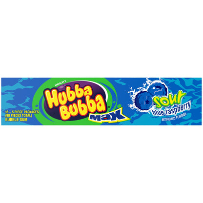 Hubba Bubba Sour Blue Raspberry Max Bubble Gum, 90 Pieces Box