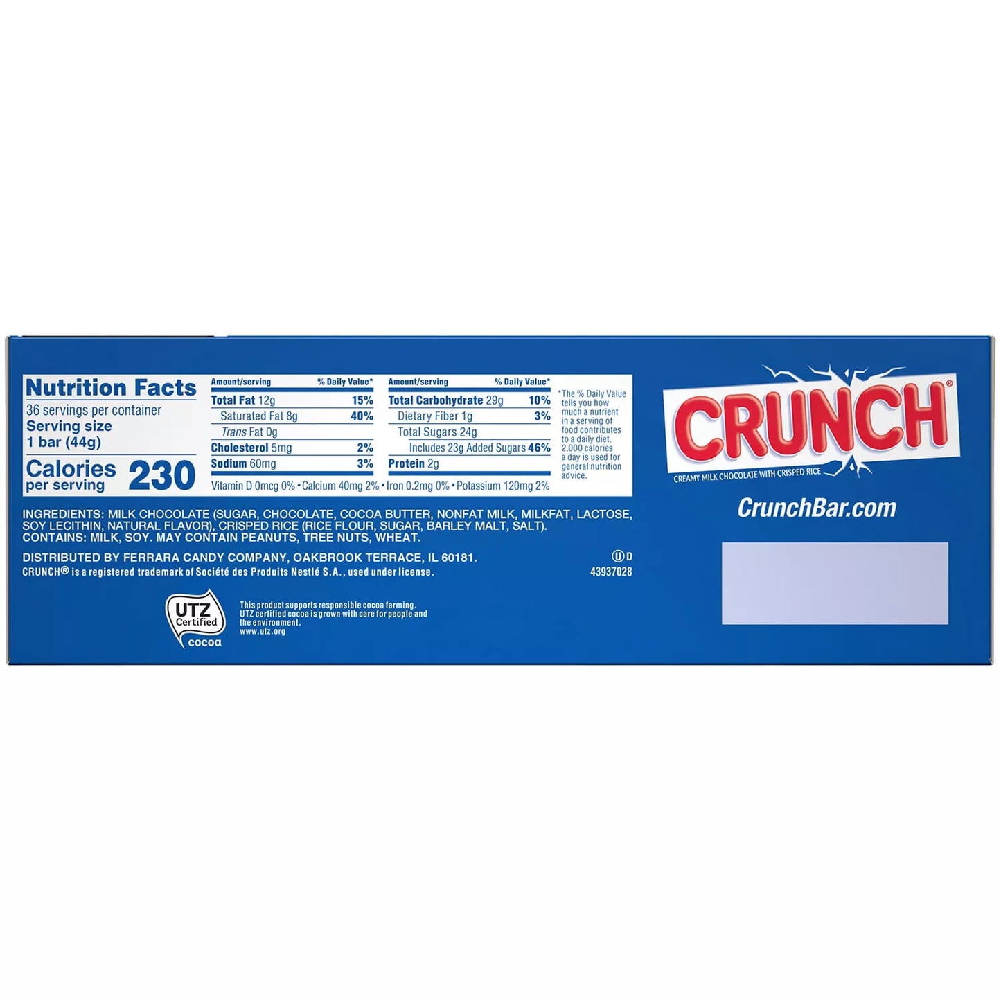 Nestle Crunch Candy Bar, 1.55 Ounce (36 Count)