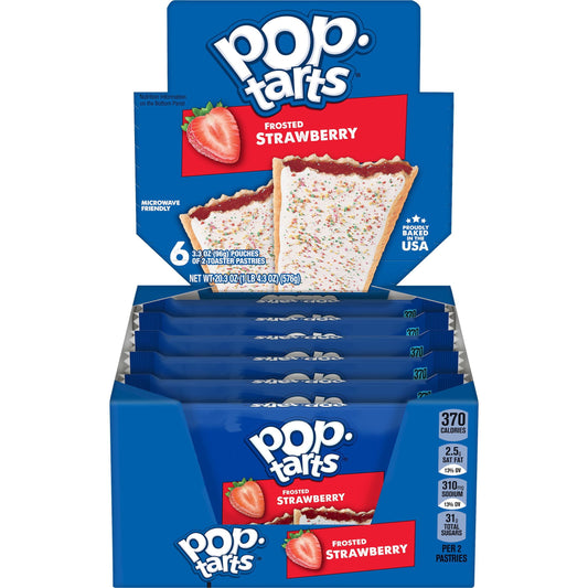 Pop-Tarts Frosted Strawberry Toaster Pastries, Breakfast Foods, Shelf-Stable, 22 oz (12 Count)