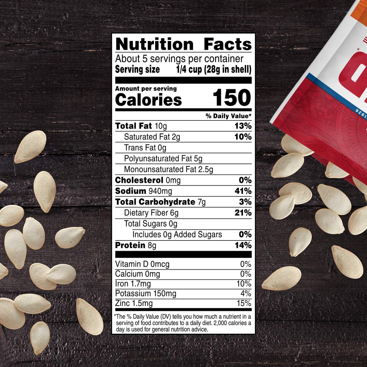 David All Natural PumPackin Salted and Roasted Seeds nuts Snack 5oz (12 Pack)