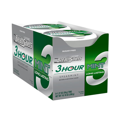 Breath Savers Spearmint Sugar Free Breath Mints, Tins 1.27 oz, 8 Count
