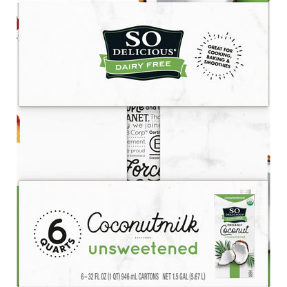 So Delicious? Unsweetened Coconut Milk Beverage 6-32 fl. oz. Cartons