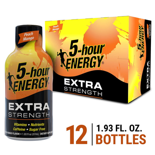 5-hour ENERGY? Shot, Extra Strength, Peach Mango, 1.93 oz, 12 Count
