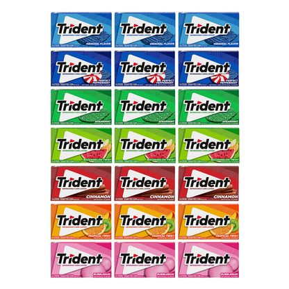 Trident Sugar-Free Chewing Gum KEF28 Variety Pack Candy, Assorted Flavors, 21 Packs of 14 Pieces (294 Total Pieces)