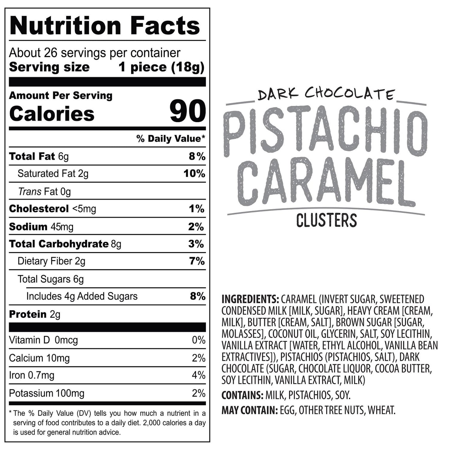Copper Kettle Candy Co Dark Chocolate Pistachio Caramel Clusters 16 oz