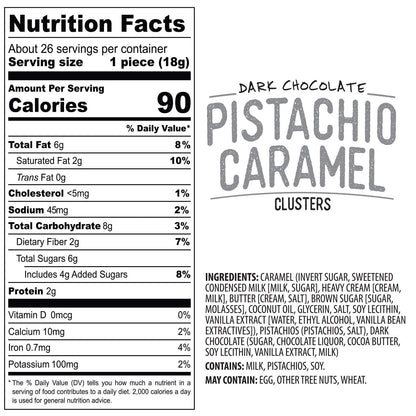 Copper Kettle Candy Co Dark Chocolate Pistachio Caramel Clusters 16 oz