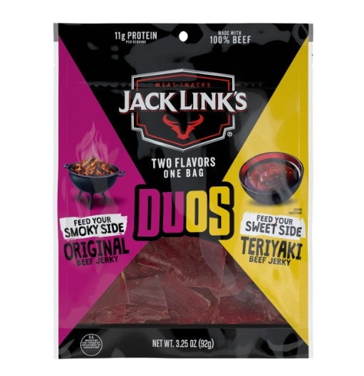 Jack Link's Duos Original and Teriyaki Beef Jerky, 3.25 oz. Bag