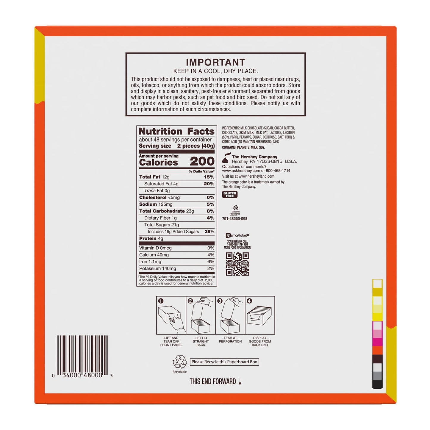 Reese's Milk Chocolate King Size Peanut Butter Cups Candy, Packs 2.8 oz, 24 Count
