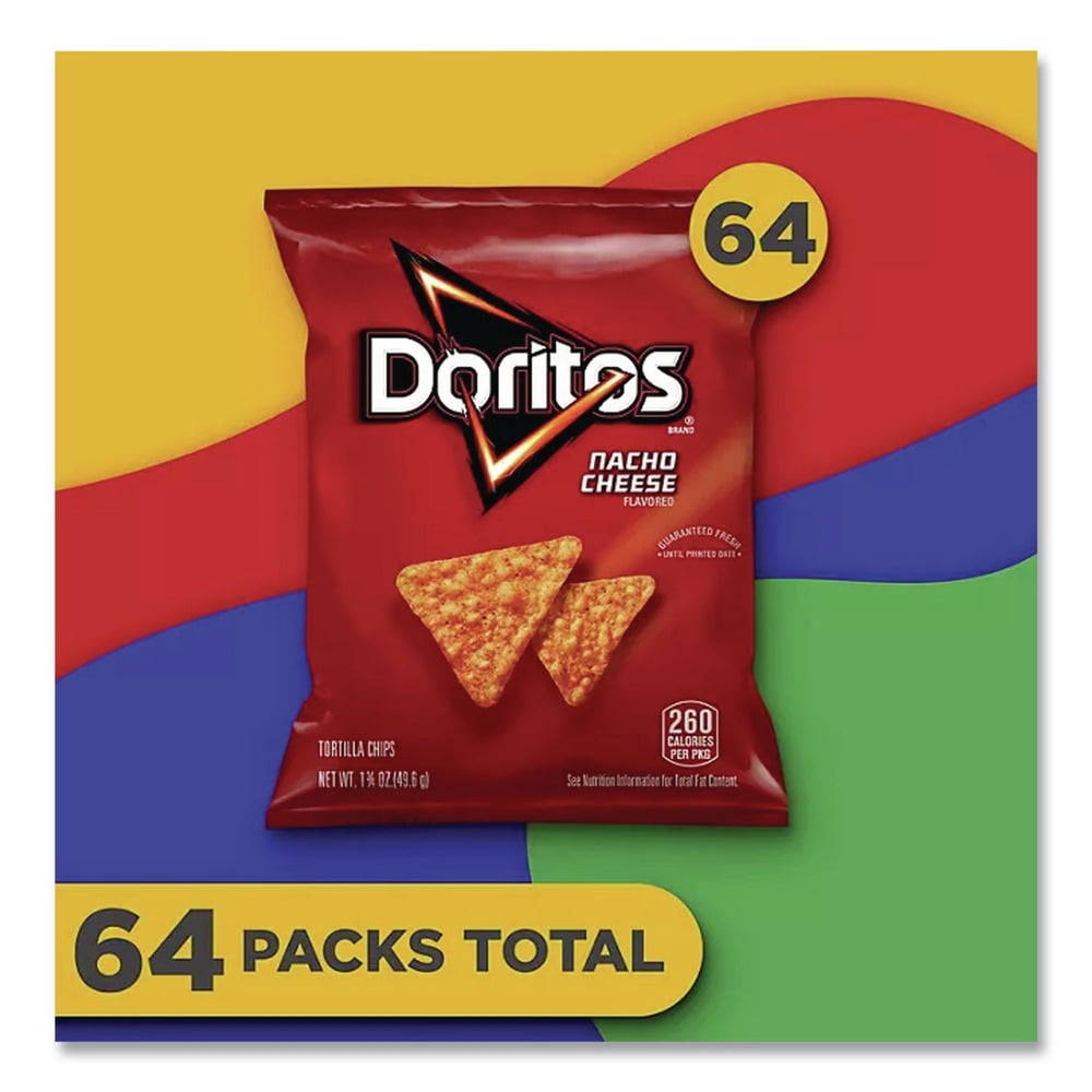 Doritos FRI44375 1.75 oz Tortilla Chips Bag - Nacho Cheese (64/Carton)
