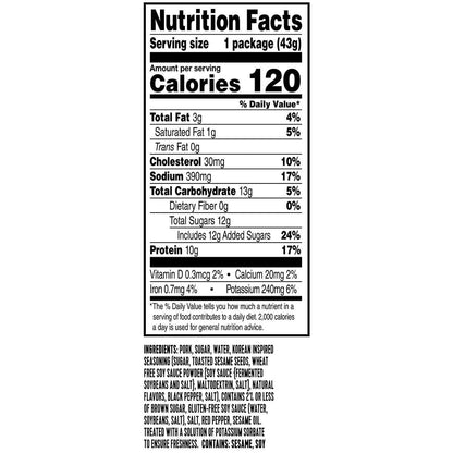 Golden Island Pork Snack Bites Korean Barbecue 1.5 Ounce (12 Count)