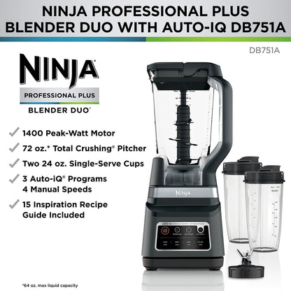 Ninja Professional Plus Blender DUO with Auto-iQ, Nutrient Extraction