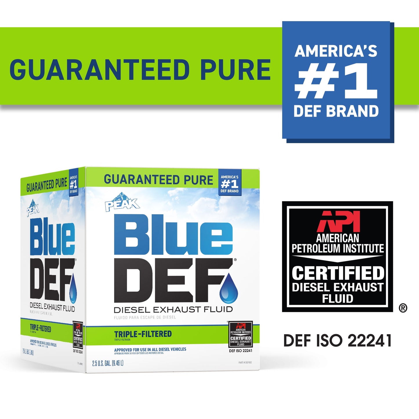 BlueDEF Diesel Exhaust Fluid 2.5 Gal Box - for Diesel Vehicles with SCR Systems - 1 Pack Box