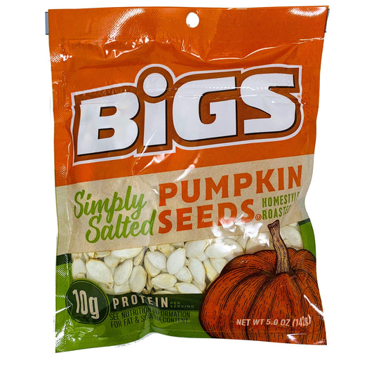 NEW BIGS SimplyEGSC&nbsp;Salted Pumpkin Seeds A 5 oz Bag Of Homestyle Roasted Seeds (1)