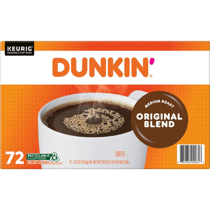 Dunkin' Donuts Original Blend Coffee, Medium Roast, Keurig K-Cup Pods, 72 Count Box