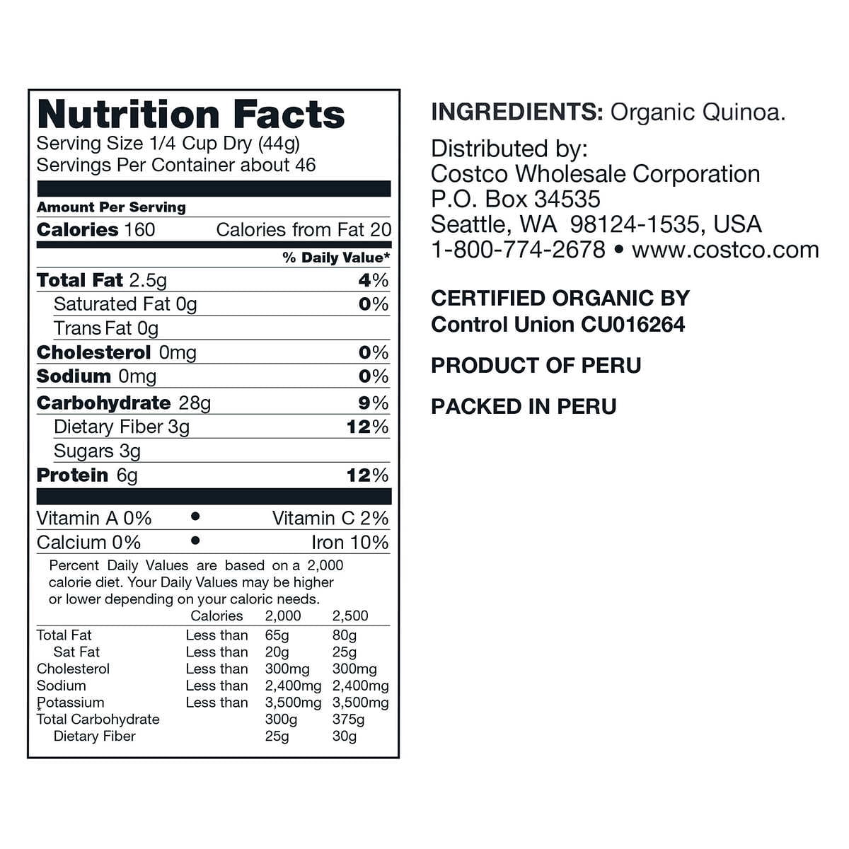 Kirkland Signature Organic Quinoa, 4.5 lbs