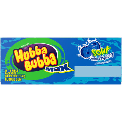 Hubba Bubba Sour Blue Raspberry Max Bubble Gum, 90 Pieces Box