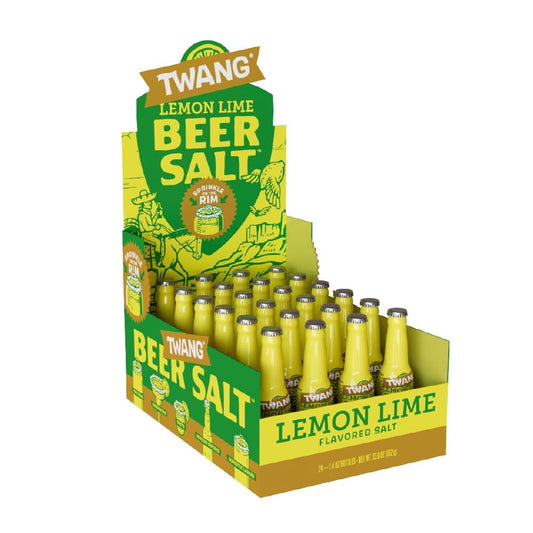 Twang Lemon-Lime Flavored Beer Salt, 1.4 oz Plastic Bottles, 24 Count