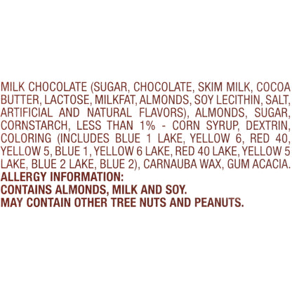 M&M's, Almond Milk Chocolate Candy Sharing Size, 2.83 Ounce, 18 Count