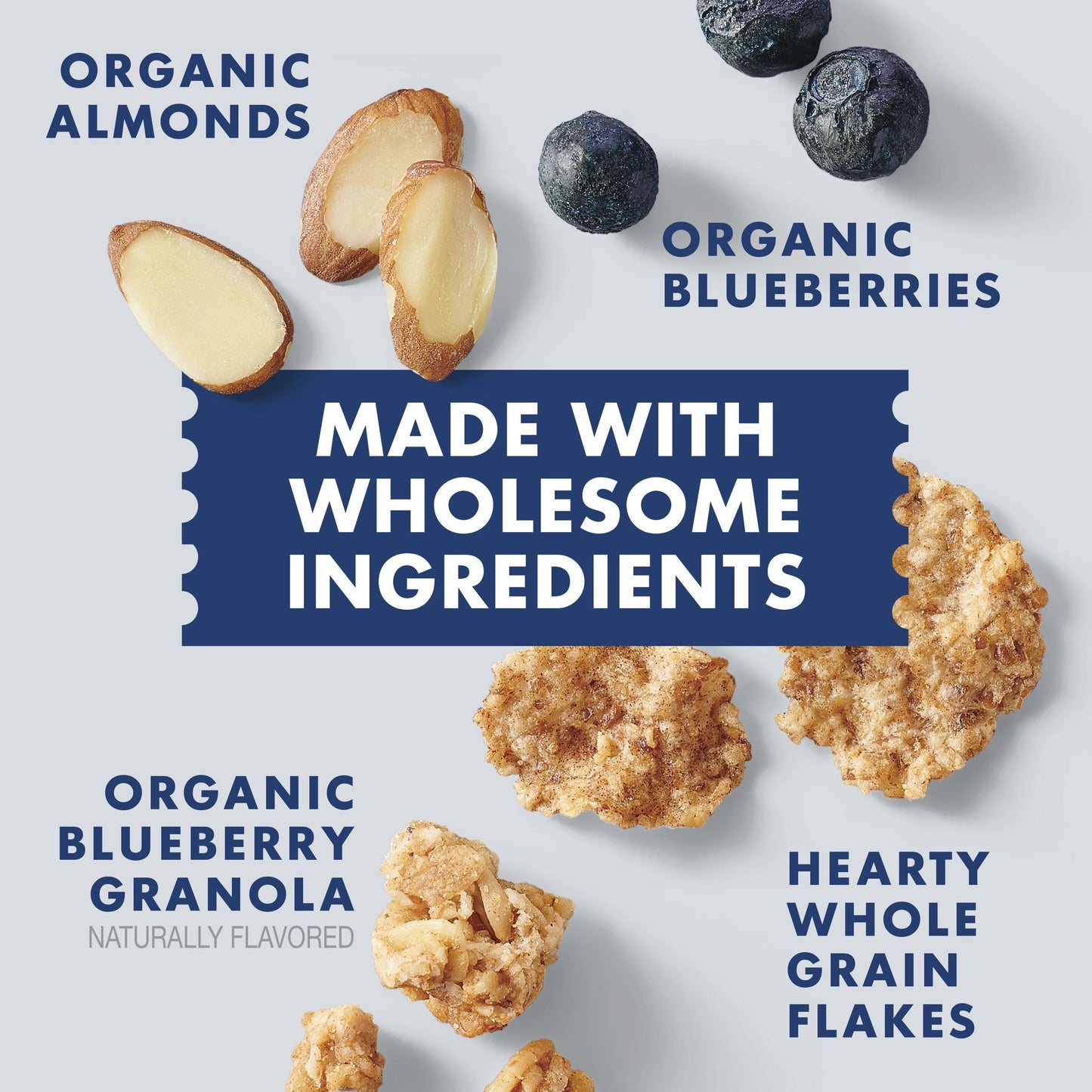 Cascadian Farm Organic Blueberry Almond Crunch Breakfast Cereal, No Added Sugar, 34 oz
