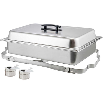 Winco C-4080 8 qt Stainless Steel Full Size Chafing Dish With Folding Stand