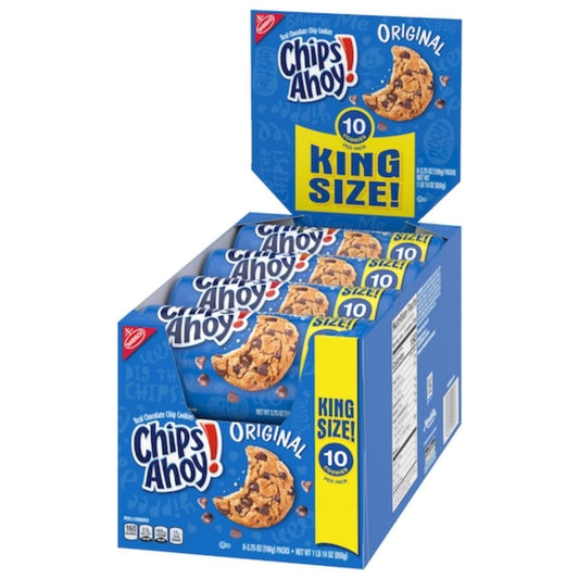 Nabisco Chips Ahoy! King Size Cookies, 8-Count Pack (Pack of 1)