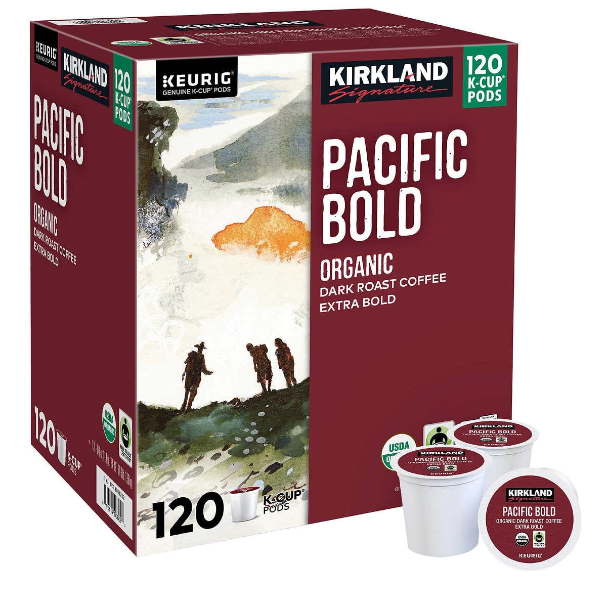 Kirkland Signature Coffee Organic Pacific Bold K-Cup Pod 120 Count