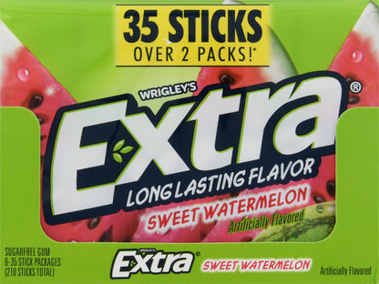 Wrigley's Extra Sweet Watermelon 6-35 sticks pack 210 sticks total