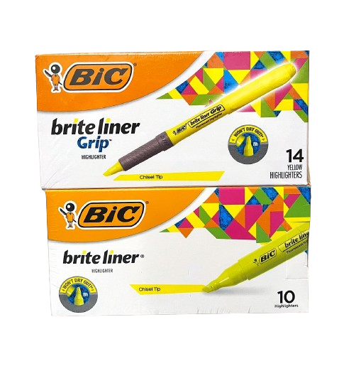 BIC Brite Liner Highlighter Combo Pack, Yellow, 24 ct