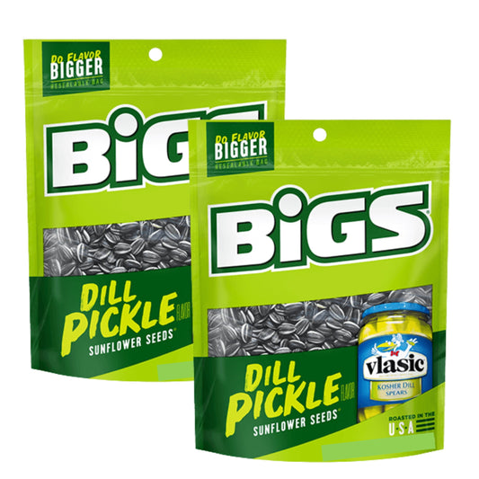 BIGS Sunflower Seeds, Keto Friendly 5.35 oz Bags (Pack of 2) (Vlasic Dill Pickle)