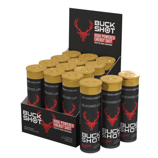 Bucked Up Buck Shot Energy Shot, Rocket Pop, 2 fl oz Bottles, 12 Pack