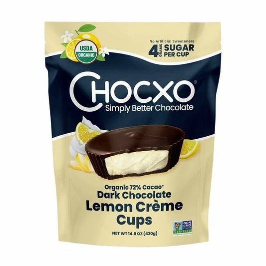 ChocXO Organic Dark Chocolate Lemon Creme Cups, 14.8 Ounce