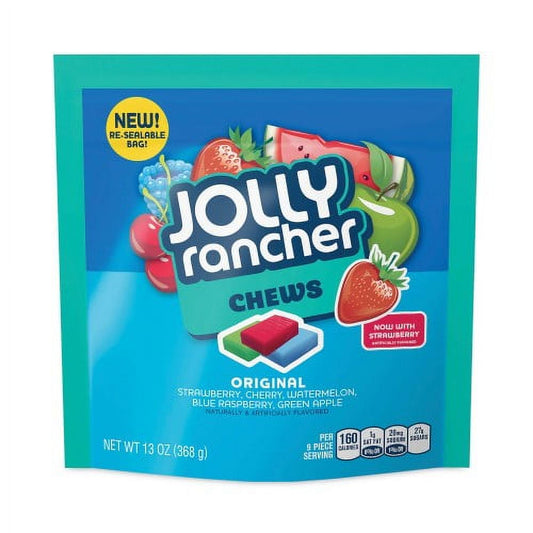 Jolly Rancher Chews Candy, Assorted Flavors, 13 oz Pouches, 4 Count, (24600300)