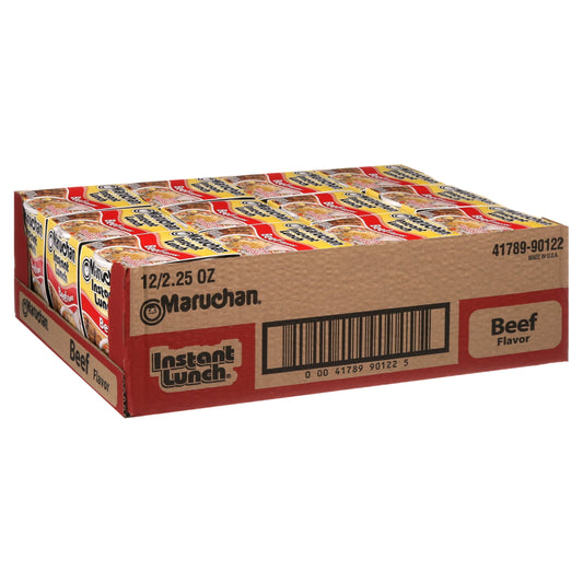 Maruchan Beef Instant Lunch Ramen Noodles, 2.25 oz Cup (12 Pack)